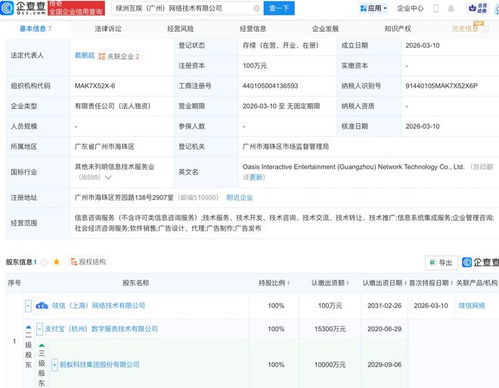 螞蟻集團(tuán)新布局 成立綠洲互娛，深化互聯(lián)網(wǎng)數(shù)據(jù)服務(wù)版圖
